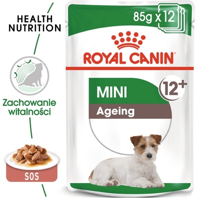 Royal Canin Mini Ageing 12+ 12x85g мокра храна в сос за възрастни кучета над 12 години, малки породи