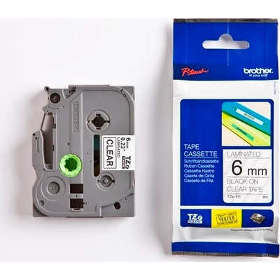 Páska BROTHER TZ111 Black On Clear Tape (6mm)