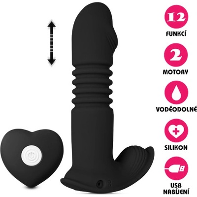 VšeNaSex.cz Bezdrátový vibrační motýlek Super Stretch Butterfly černý