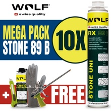 Wolf swiss quality Montážne lepidlo pištoľové STONE UNI 89B 750 ml Mega pack 10 ks