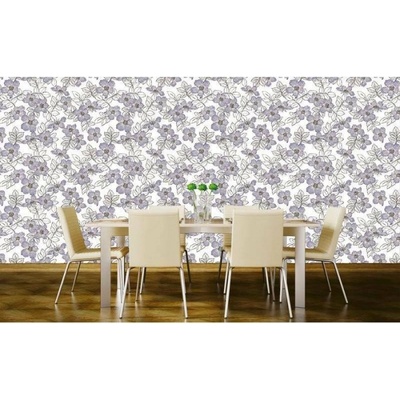 DIMEX ART Луксозна флизелинова тапета лилаво-бели цветя