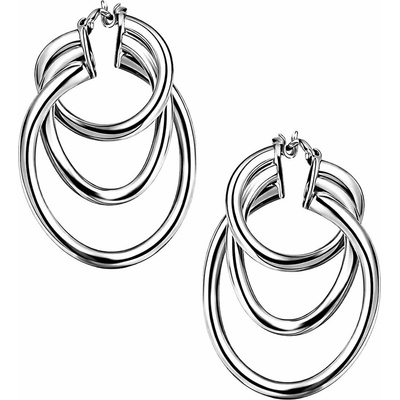 Zlaton Náušnice bílé zlato kruhové visací 2.7cm 2.65g 000841202250