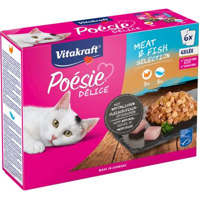 Vitakraft Poésie DéliSauce míchané balení kapsičky Meat & Fish Selection 6 x 85 g
