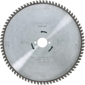 Metabo Диск за циркуляр 250х2.8х30.0mm 80 FZ 5° neg (628088000)