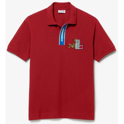 Lacoste Блуза с яка Lacoste Contrast Placket and Crocodile Badge Polo Shirt - Red 240