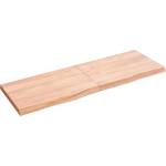 vidaXL Стенен рафт светлокафяв 120x40x(2-4) см обработен масивен дъб (363694)