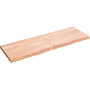 vidaXL Стенен рафт светлокафяв 120x40x(2-4) см обработен масивен дъб (363694)