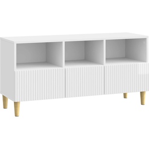 vidaXL ТВ шкаф 102 x 34, 5 x 50 cm Бял гланц Инженерна дървесина (894679)