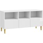 vidaXL ТВ шкаф 102 x 34, 5 x 50 см Бял гланц Инженерна дървесина (894679)