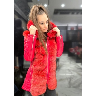Max Original Leather kožená bunda s pravou kožušinou Fl-2 red