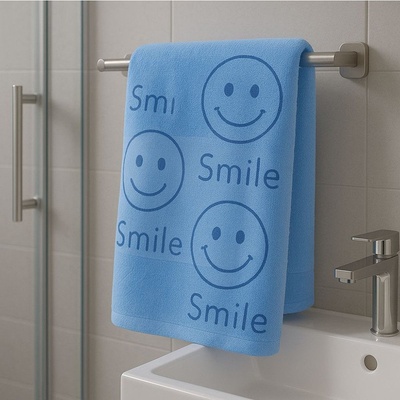 Top textil osuška Smile 70 x 140 cm rychleschnoucí modrá