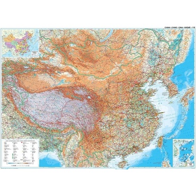 Gizi Map Čína - nástěnná mapa 122 x 88 cm Varianta: bez rámu v tubusu, Provedení: laminovaná mapa v lištách