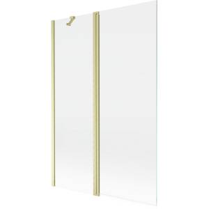 Mexen Mist двукрилен параван за вана 120 x 150 cm, прозрачен, златист четкан - 8A9-120-011-55-00 (8A9-120-011-55-00)