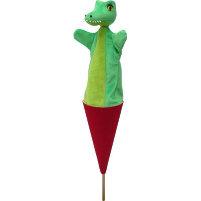 MUB2 Krokodíl 55 cm 3v1 kornútový maňuška