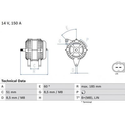 Alternátor BOSCH 0 986 048 380