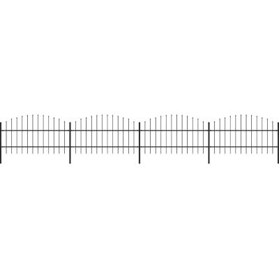 OMAXI Zahradní plot s kopím nahoře ocelový 671 x 100 cm černý 714448
