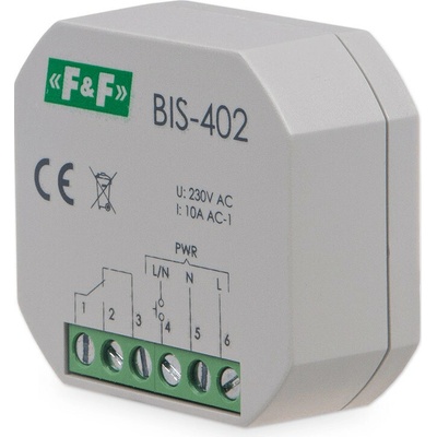 BIS-402/230 - Impulzné relé ZAPNI/VYPNI, 230V, 10A, 1x NO/NC