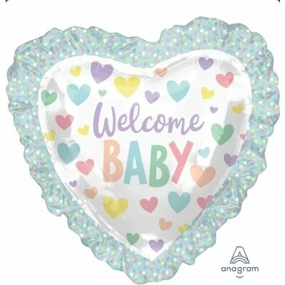 Anagram Srdce Welcome Baby 71x71cm fóliový balónek