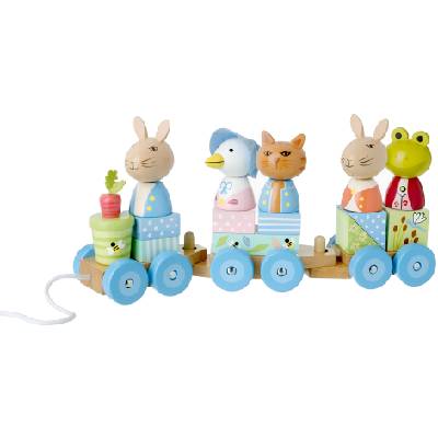 Дървен влак за дърпане Orange Tree Toys Peter Rabbit - Пъзел (OTT08053)