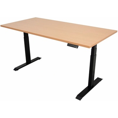 ZLKL Polohovací stůl dvoumotorový černá podnož / buková deska P00049-7 – Zboží Dáma