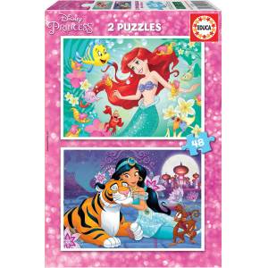 Educa Пъзел Educa от 2 x 48 части - Ариел и Ясмин (EDU18213) - baby