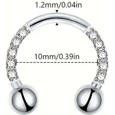 InfinityPierce Titanová podkova se zirkonovými krystaly – G23 - SENLANSPPO06