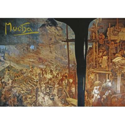 Pohled Alfons Mucha Slovanská epopej – Hájení Szigetu proti Turkům, krátký