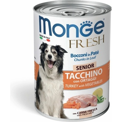 Monge Fresh Senior paštéta s kúsky s morčacím 400 g