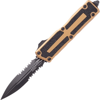 ! Microtech SCARAB II GEN III D/E BLACK PART SERRATE TAN 1280-2TA
