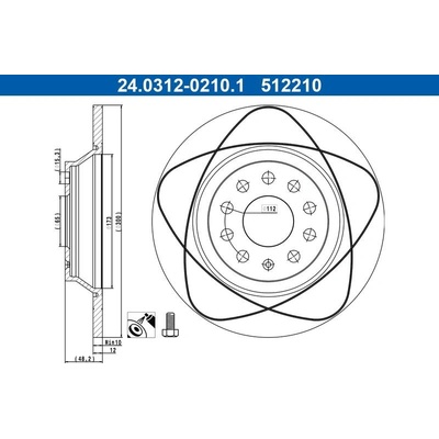 Brzdový kotouč ATE 24.0312-0210.1 | Zboží Auto