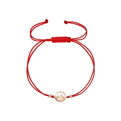 EVOLUTION GROUP CZ Kabbalah pozlacený rose gold náramek hory 13090.1 červený
