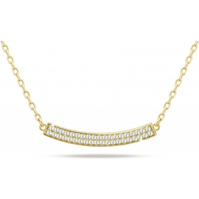 Biju Pozlacený řetízek 14k zlatem, tyčinka ozdobená zirkony 3001615