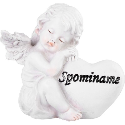 Dekorácia MagicHome Anjel so srdcom polyresin na hrob 11x7,9x10,1 cm