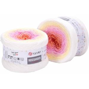 YARNART Rose Garden 302 White Pink Плетива прежда (Rose Garden 302)