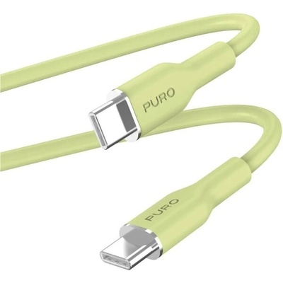 Puro PUUSBCUSBCICONLGRN Soft USB-C/USB-C 60 W, 1,5m, zelený