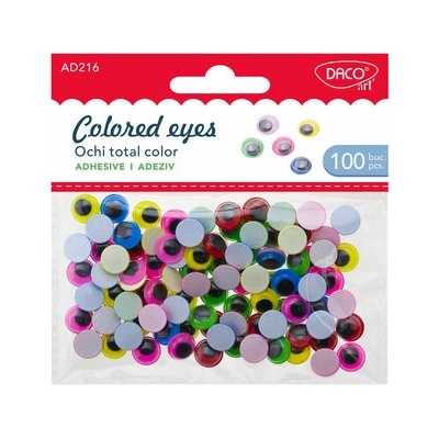 DACOart Ozdobná barevná očka samolepicí - 10 mm - 100 ks