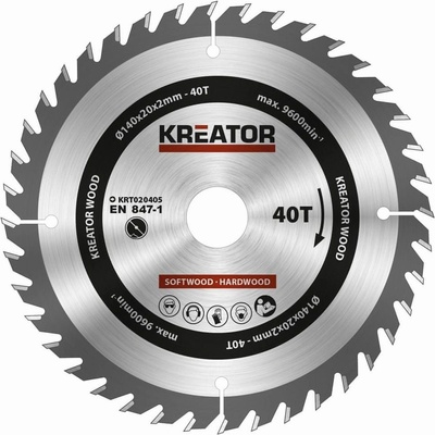 Kreator KRT020405 Pílový kotúč na drevo 140mm, 40T
