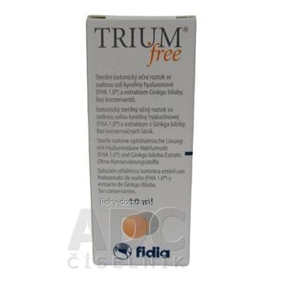 TRIUM free očné kvapky s obsahom kyseliny hyaluronóvej a extraktu z Ginko biloby (inov. 2022) 1x10 ml