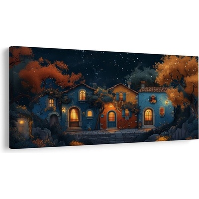 Obraz kouzelná zimní noc v ulicích - 80x40