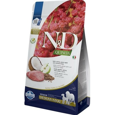 N&D dog Quinoa GF senior Medium & Maxi lamb green apple and coconut 2 kg