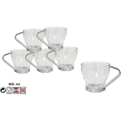 BERGNER Hrnček na espresso sklenený 6 x 85 ml