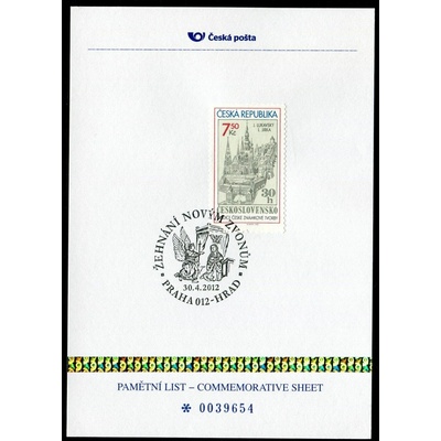 Česká pošta (2012) PLZ 18 - Pamětní list - Praha 012 Hrad: Žehnání novým zvonům
