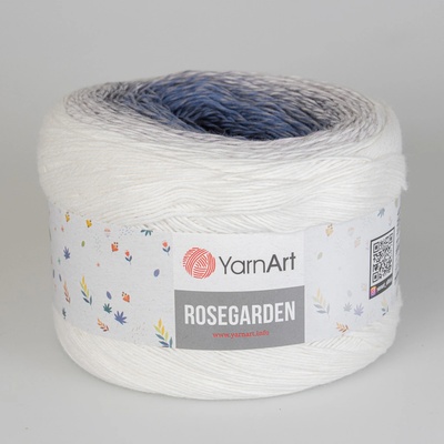 YarnArt Pletací příze ROSEGARDEN 306 bílo-šedo-modrá, melírovaná (duhová), efektní, 250g/1000m