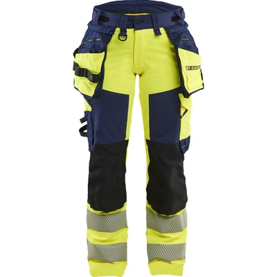 Blåkläder AB 7022 dámské reflexní nohavice žltá/námornická modrá