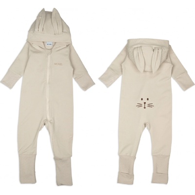 Moniel Dětský rostoucí teplákový overal Králík Basic Light Beige
