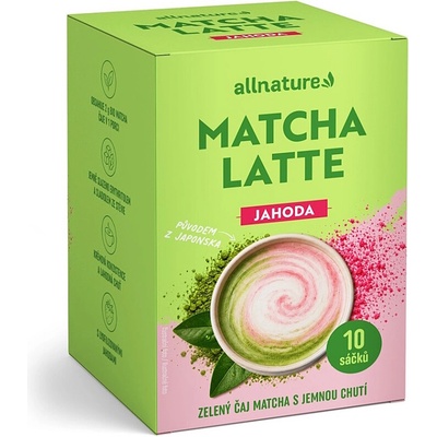 ALLNATURE Matcha latte jahoda 10 vrecúšok