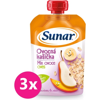 SUNAR Kapsička Ovocná kašička mix ovoce, ovesné vločky 120 g