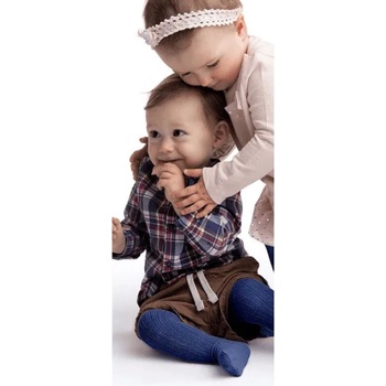 Detské vrúbkované pančuchy Agatka 100 den modrá tmavá