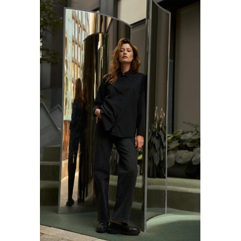 Moodo Черна риза с яка Moodo Moodo | Cheren | ЖЕНИ | XS