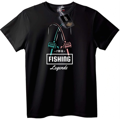 NOONEBRAND Тениска Риболовни Легенди - 4XL, Black